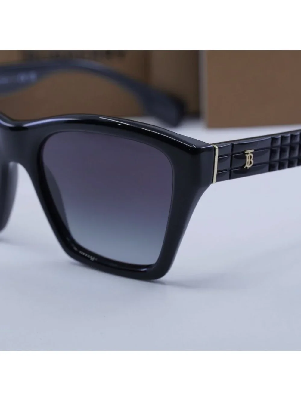 Burberry BE4391 30018G Square Sunglasses - Black/ Grey Gradient